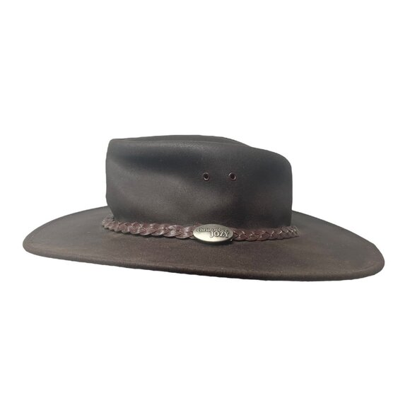 Christopher Jozy XS 6 1/2 Leather Wallaroo Oiled Australian Aussie Outback Hat - Picture 4 of 9